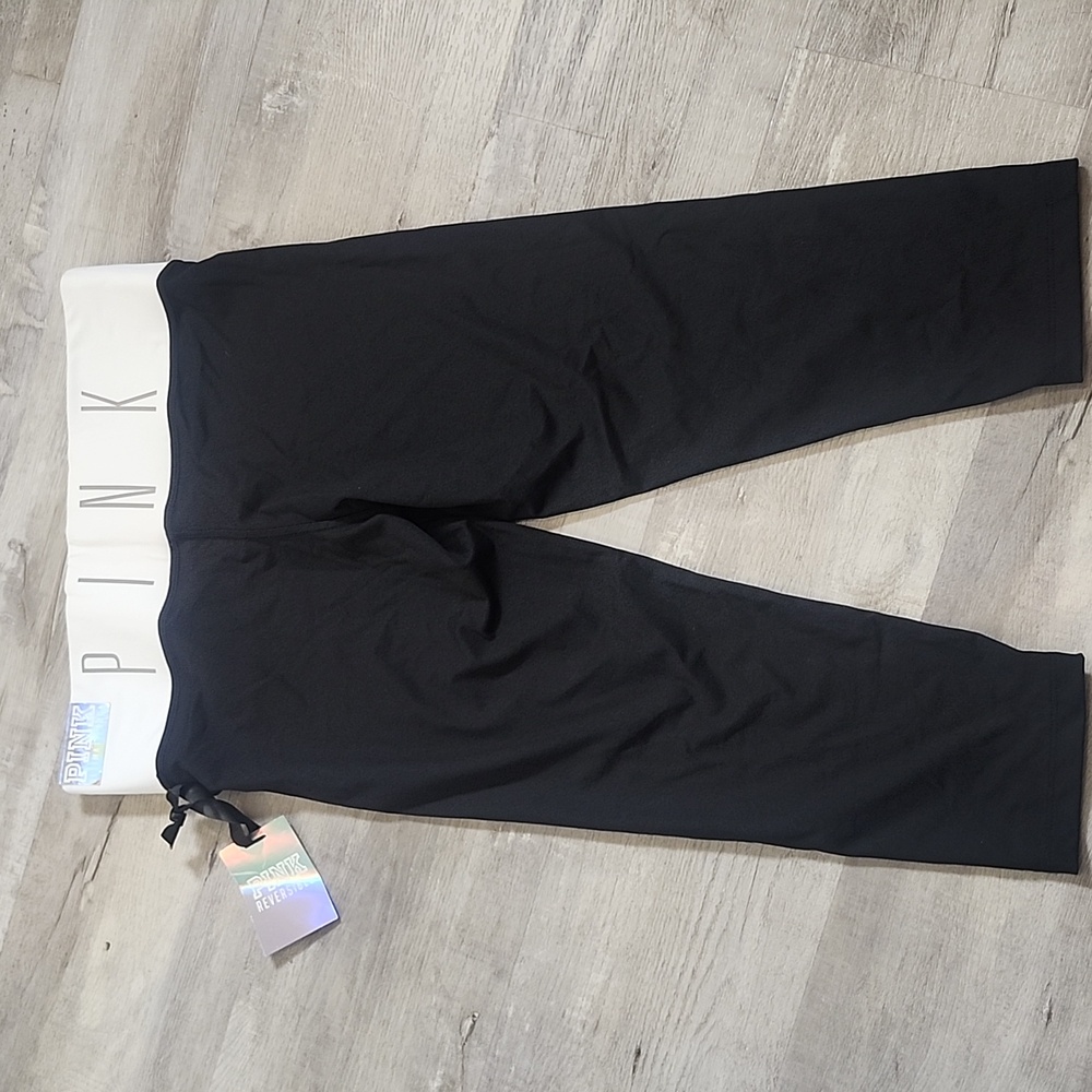 PINK vintage Y2K fold over cropped legging Size Small NEW